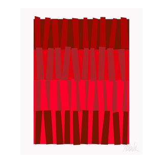 Color Rhythm in Red Fine Art Print 25" X 30" by Liz Roache For Sale