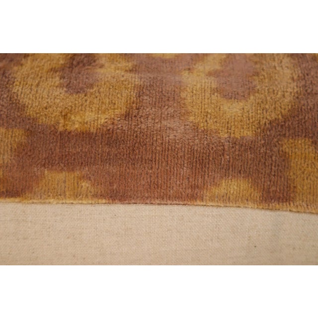 Contemporary Brown Gold Velvet Throw Pillow & Down Insert For Sale - Image 10 of 11