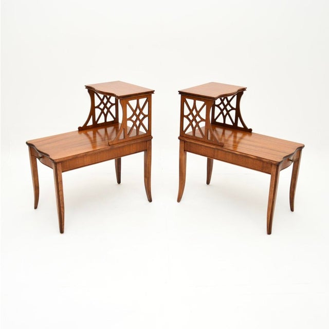 Hollywood Regency Regency Style Side Tables, 1930s, Set of 2 For Sale - Image 3 of 12