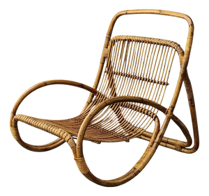 Vintage Rattan and Wicker Lounge Armchair by Franco Albini, Italy, 1960s