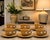 Charming and highly collectible set of six porcelain cup and saucer sets designed and handcrafted in Taxco, Mexico by...