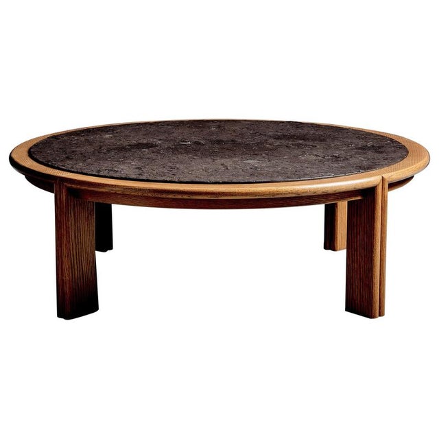 Narrow Oak Coffee Table with Slate Insert, France, 1970s For Sale - Image 10 of 10