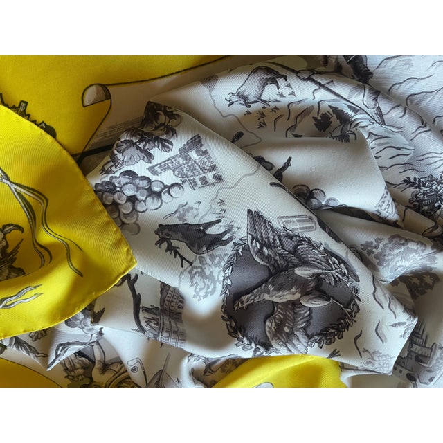 Textile HERMÈS la FRANCE Silk SCARF designed by Françoise de la Perriere 1959 For Sale - Image 7 of 10