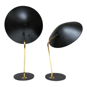 Pair of Gerald Thurston for Lightolier Brass and Metal Table Lamps