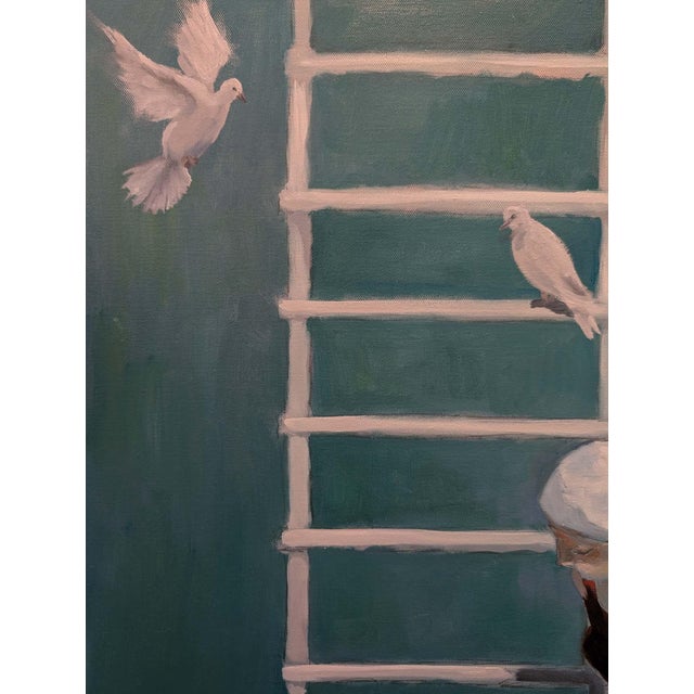 Mid-Century Modern Reflection and Ascension - Oil on Canvas 24x30" by Paul Scaturro (b.1961) For Sale - Image 3 of 5