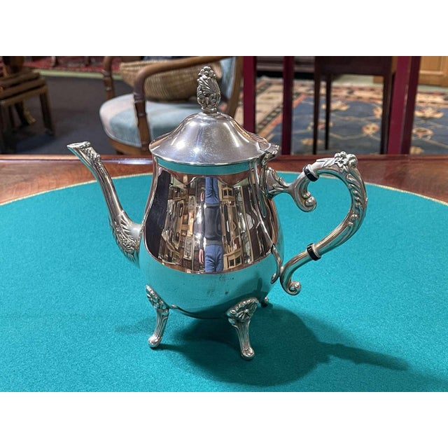 English Silver-Plated Metal Teapot, 1950s For Sale - Image 6 of 6