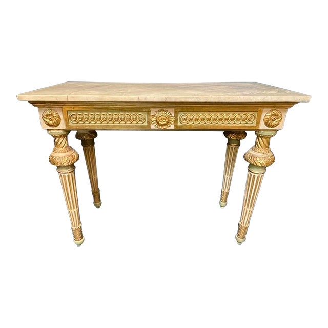 18th C Italian Neoclassical Parcel Gilt Console For Sale