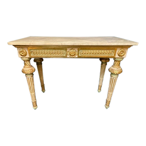 18th C Italian Neoclassical Parcel Gilt Console