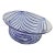 Mid Century Modern Murano Art Glass Serving Bowl With Cobalt Blue Striping 4860b For Sale
