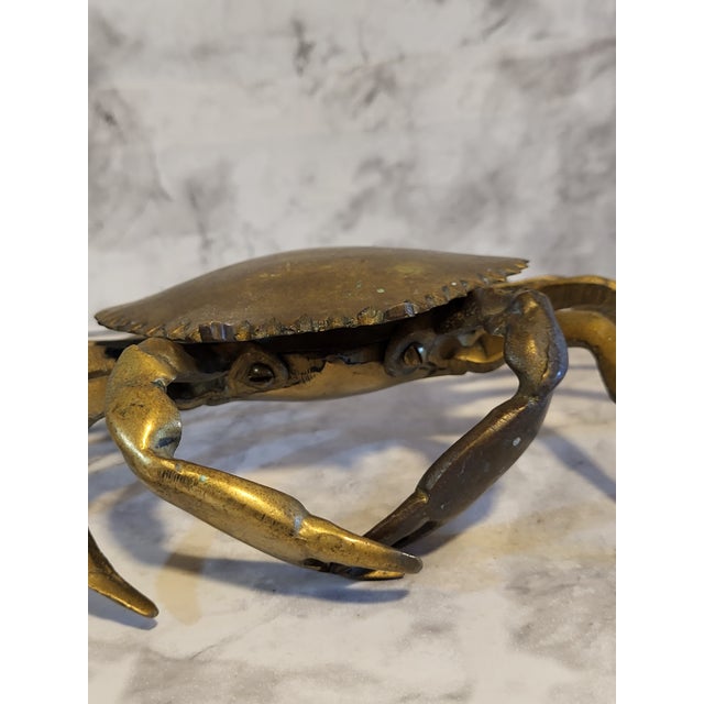 Articulate Brass Crab Catchall For Sale - Image 4 of 13