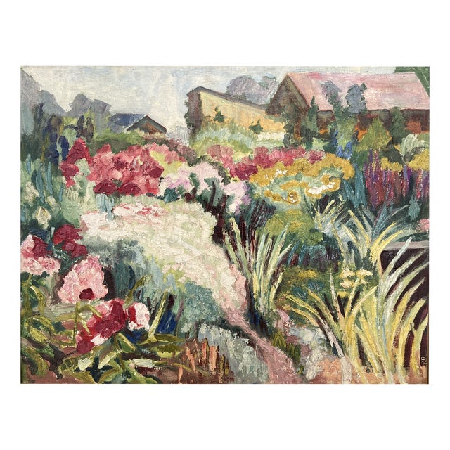 Albert Ducommun, Paysage fleuris, Oil on Canvas, Framed For Sale