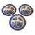 Mid 20th Century Blue Willow 3 Sectioned Grill Plates Made in Occupied Japan Set of 3 For Sale