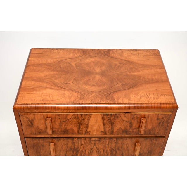 Wood Art Deco Figured Walnut Chest of Drawers, 1930 For Sale - Image 7 of 10