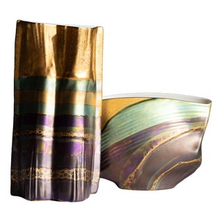 Porcelain Vases by Johan Van Loon and Helmut Drexler for Rosenthal, 1993, Set of 2 For Sale