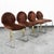 Set of 6 1970s Italian dining chairs in brown velvet. These chairs sit on a unique chrome and gold frame. Unmarked examples.