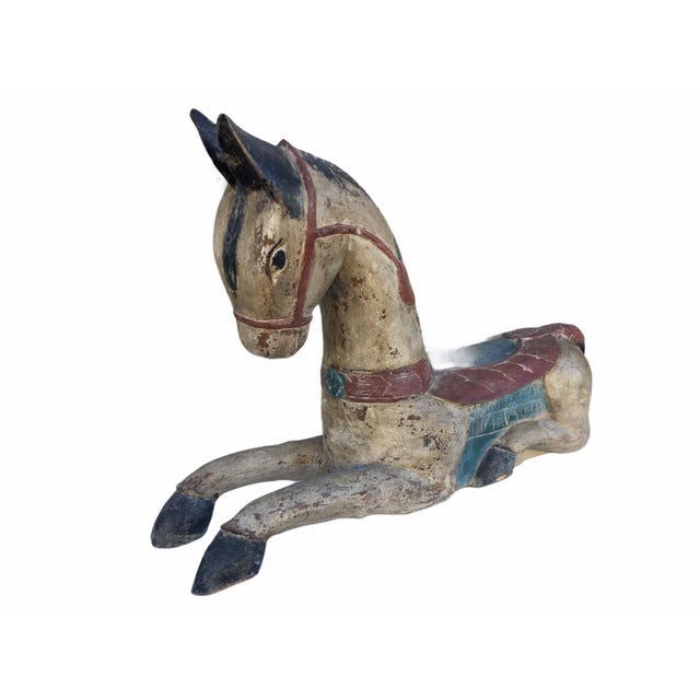 Indian Antique Indian / Rajasthani Hand Carved Wooden Horse For Sale - Image 3 of 13
