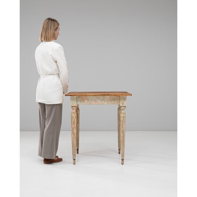 20th Century French Gustavian Wood Patinated Side Table For Sale - Image 17 of 18