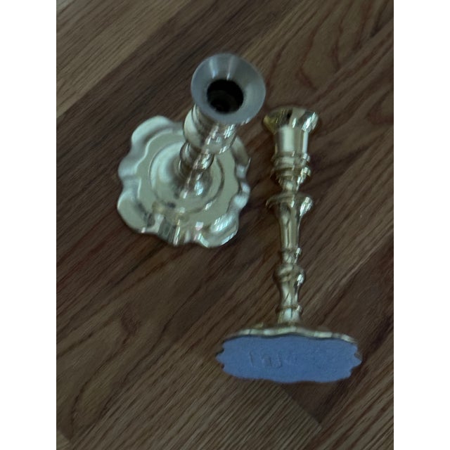 1970s Baldwin Brass Candlesticks - a Pair For Sale - Image 9 of 9
