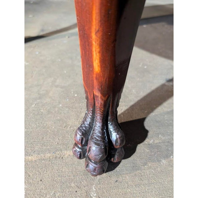 Late 19th Century Renaissance Revival Carved Mahogany Chair – Claw Feet & Rich Velvet Upholstery For Sale In Washington DC - Image 6 of 8