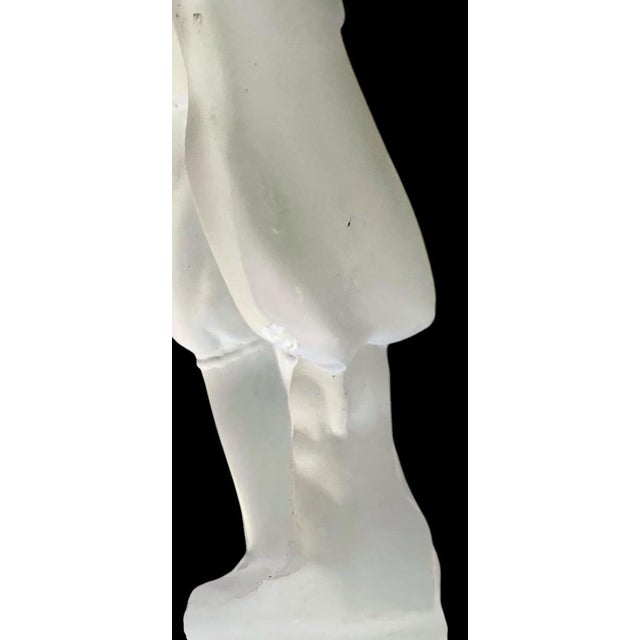 A vintage 1930’s oval ladies vanity lamp depicting a standing gentleman and his seated lady in frosted glass on a...