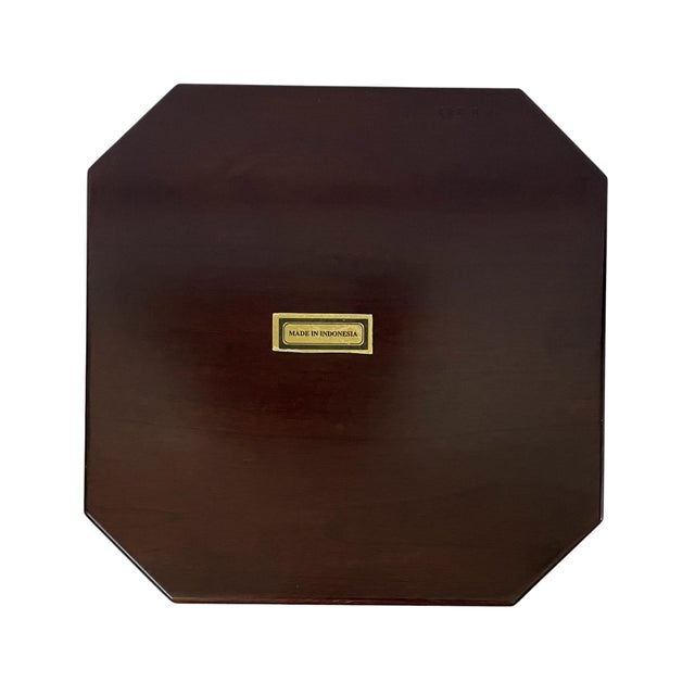 Vintage Chippendale-Style Fretwork Octagonal Mahogany Serving or Drinks Tray 11.5” For Sale In San Francisco - Image 6 of 7