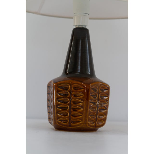 Danish Modern Brown Ceramic Table Lamp by Søholm, 1960s For Sale - Image 10 of 16