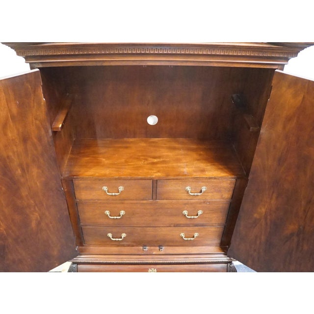 Late 20th Century Century Furniture Flame Mahogany Traditional Style 47" Bombay Clothing Armoire / Media Cabinet For Sale - Image 5 of 12