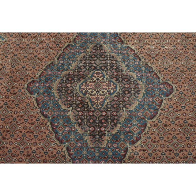 Tabriz Rug 8'1'' X 10'7'' Pink Wool Vintage Distressed Hand-Knotted Carpet For Sale In Philadelphia - Image 6 of 15