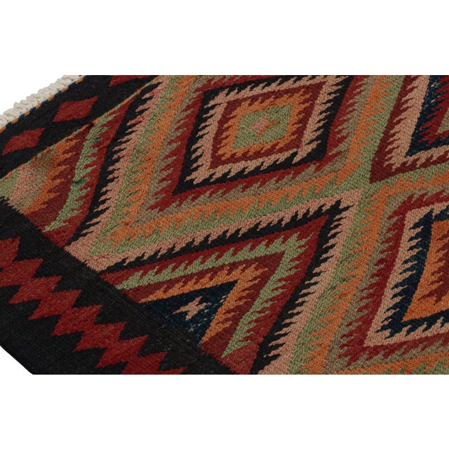 1950s 1950s Vintage Afghan Tribal Kilim With Geometric Patterns For Sale - Image 5 of 7