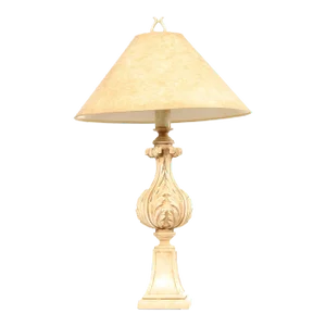 Late 20th Century Italian Tuscan Style Foliate Carved Table Lamp