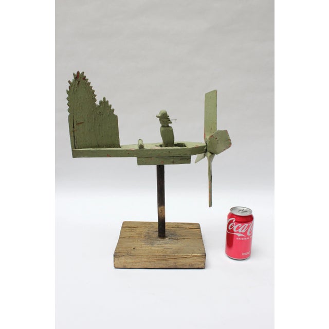 1940s Circa 1940s Folk Art "Smoking Boatman" Whirligig For Sale - Image 5 of 13