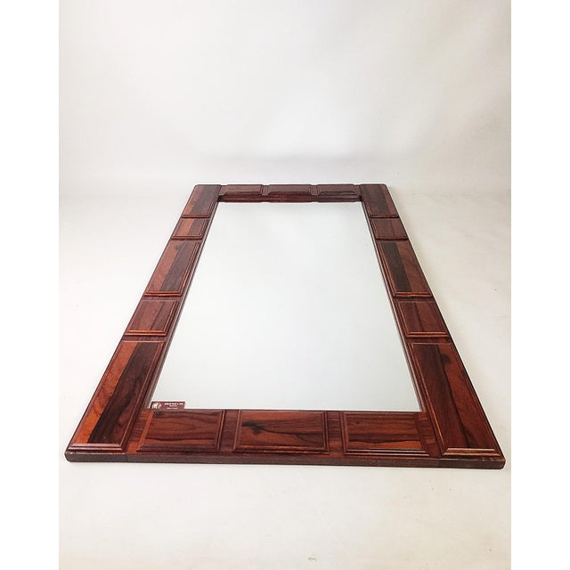 Wood Mirror with Rosewood Frame by GT Atalje, 1950s For Sale - Image 7 of 12