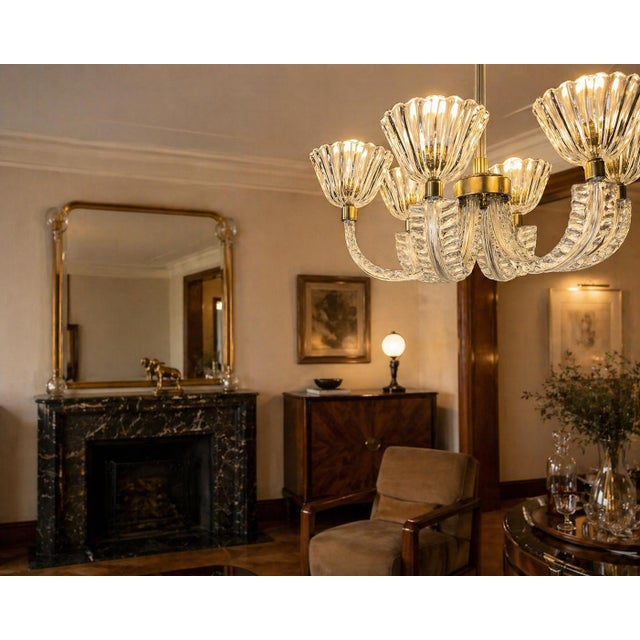 Murano Glass Chandelier attributed to Ercole Barovier, 1940s For Sale - Image 6 of 18