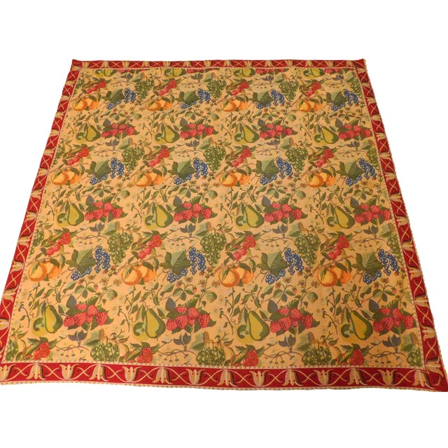 1980s Vintage French Machine Made Tapestry. 4'9'x 4'8" For Sale - Image 5 of 12