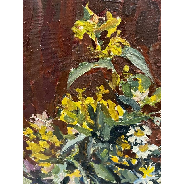 1990s Maya Kopitzeva, Bouquet of Flowers, 1997, Oil Painting For Sale - Image 5 of 9
