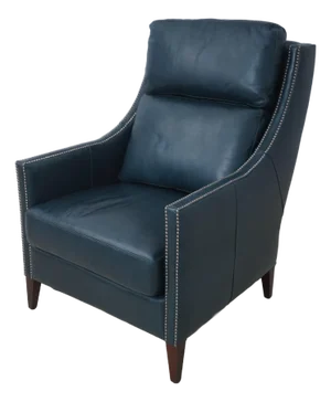 Maitland Smith Model 1082 Blue Leather Chair