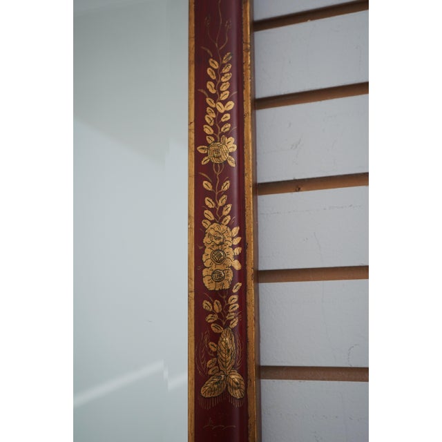 Glass Friedman Brothers Painted Chinoiserie Williamsburg Wall Mirror For Sale - Image 7 of 12