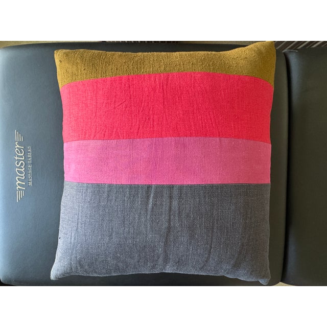 Acapillow Home Furnishings (Santa Monica, Ca) Goose Down Pillow With Striped Cover For Sale - Image 4 of 12