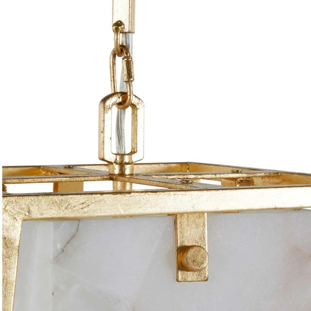 Not Yet Made - Made To Order Stacey Gold Leaf & Alabaster Fixture For Sale - Image 5 of 6