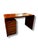 Striking vintage Art Deco waterfall desk featuring the signature curved edges and rich wood grain that define the era. The...