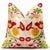 Mid-Century Modern Hand-Knotted Silk Velvet Ikat Pillow - 16x16 Terracotta & Sage Medallion For Sale - Image 3 of 9