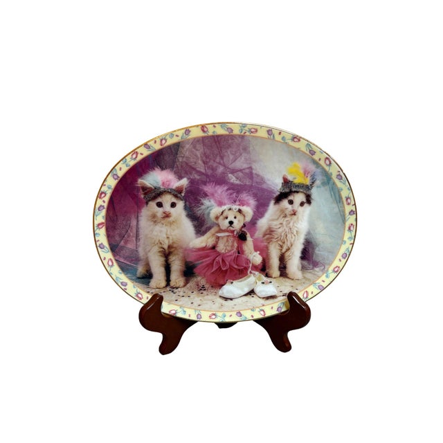 Ceramic Kittens Danbury Mint Prima Ballerinas Complete Set of 8 Plates David Belda Vintage Kitsch For Sale - Image 7 of 10