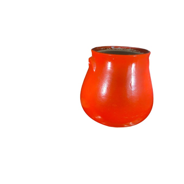 1930s Vintage Ransburg Hand-Painted Orange Pottery Cookie Jar, 1930s Americana For Sale - Image 5 of 6