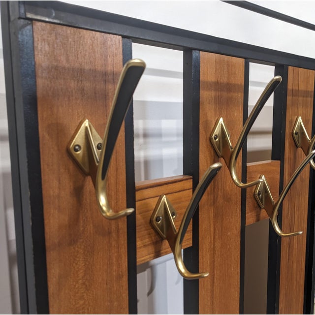 Mid-century modern coat rack Vintage coat rack with storage compartment and mirror. W 80 / D 30 / H 180