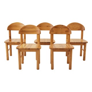 Rainer Daumiller Pine Dining Chairs, Mid Century Danish Design, 1970s, Set of 5 For Sale