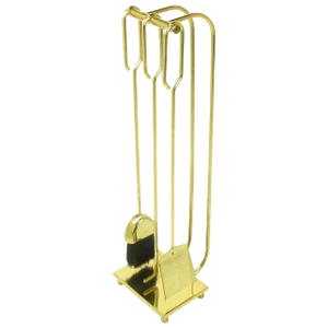 Modernist Brass Fireplace Tool Set