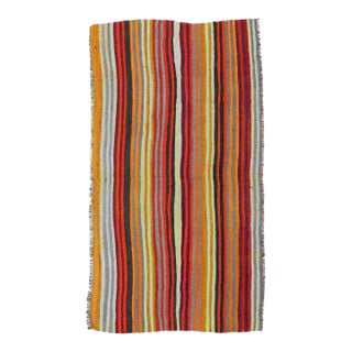 Small Vintage Striped Kilim Rug - 3`3" X 5`11" For Sale