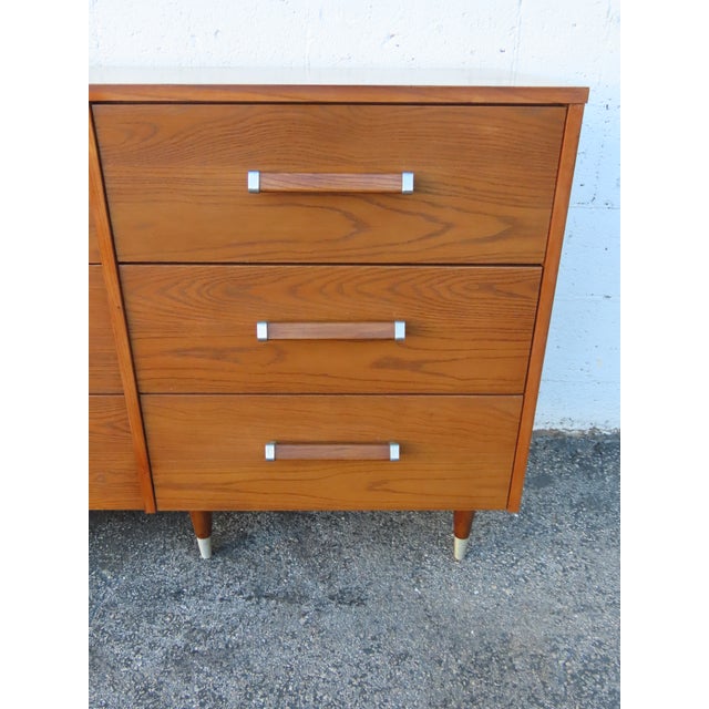 Mid Century Modern Royal Palm Solid Oak Long Low Dresser 5882 For Sale - Image 14 of 18