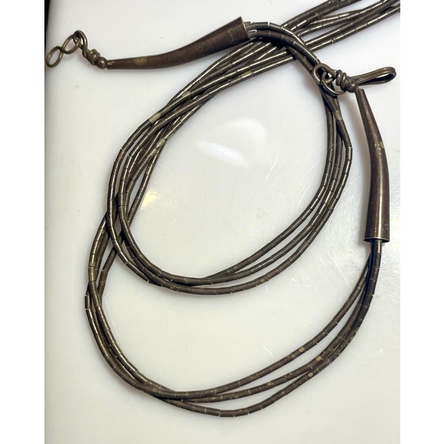 Navajo Indian Art Early 20th Century Native American Navajo Liquid Silver Heishi Turquoise Necklace, Style after For Sale - Image 4 of 4