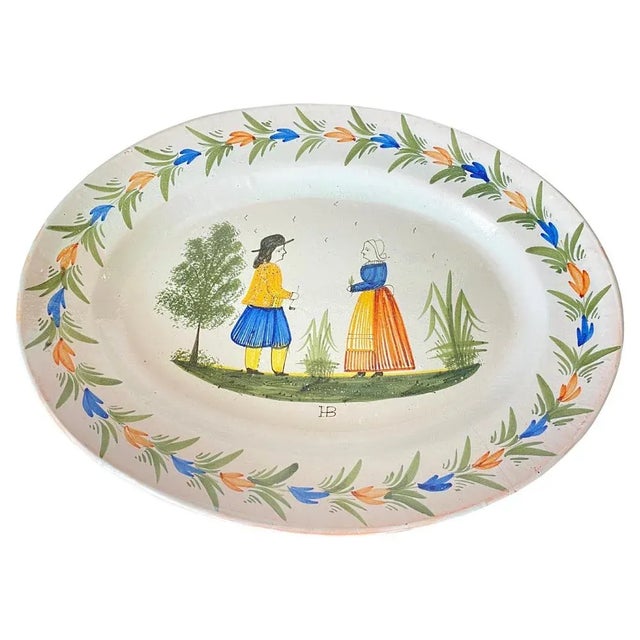 19th Century Quimper Earthenware Dish, France For Sale - Image 12 of 12